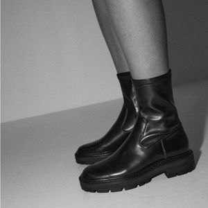Zara low heel lug sole ankle boot